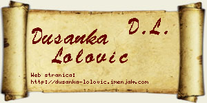 Dušanka Lolović vizit kartica